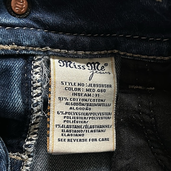 Miss Me Sexy Signature Slim Boot Blue Denim Jeans Pants **Size 26** 🔥🔥 - Picture 8 of 8